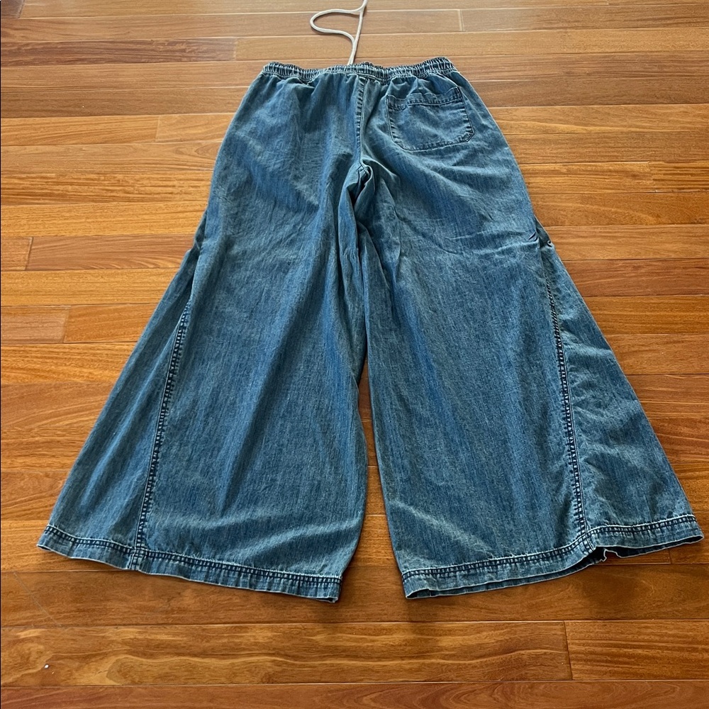BDG Adriane Ultra Wide Leg Blue Denim Pants Jeans with Elastic Waist M - Picture 4 of 5